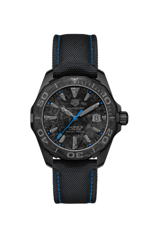 Tag Heuer Aquaracer Calibre 5 Black Nylon Strap Carbon Dial Watch for Men - WBD218C.FC6447 Authentic Buy Shop Now