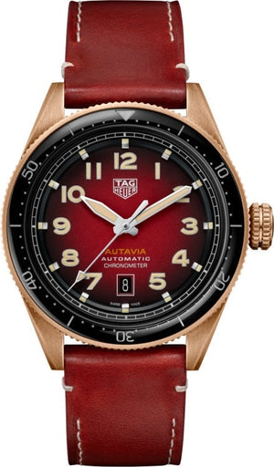 Tag Heuer Autavia Maroon Dial Watch for Men - WBE5193.FC8300 Authentic Buy Shop Now