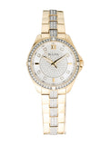 Bulova Crystal Collection Silver Crystal Dial Gold Steel Strap Watch for Women - 98L228 Authentic Buy Shop Now