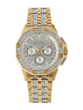 Bulova Crystal Collection Octova White Dial Gold Steel Strap Watch for Men - 98C126 Authentic Buy Shop Now