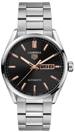 Tag Heuer Carrera Day Date Black Dial Silver Steel Strap Watch for Men - WBN2013.BA0640 Authentic Buy Shop Now