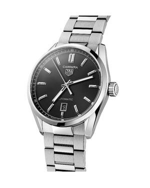 Tag Heuer Carrera Date Black Dial Silver Steel Strap Watch for Men - WBN2110.BA0639 Authentic Buy Shop Now