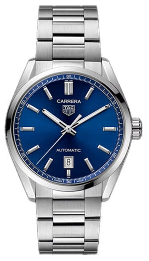 Tag Heuer Carrera Date Blue Dial Silver Steel Strap Watch for Men - WBN2112.BA0639 Authentic Buy Shop Now