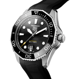 Tag Heuer Aquaracer Professional 300 Automatic Black Dial Black Rubber Strap Watch for Men - WBP201A.FT6197 Authentic Buy Shop Now