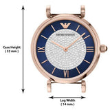Emporio Armani Gianni T-Bar Quartz Crystals Black Dial Gold Steel Strap Watch For Women - AR11423 Authentic Buy Shop Now