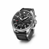 IWC Pilot's Watch Chronograph Black Dial Black Leather Strap Watch for Men - IW377709 Authentic Buy Shop Now
