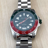 Gucci Dive Quartz Green Dial Silver Steel Strap Watch For Men - YA136222 Authentic Buy Shop Now