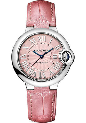 Cartier Ballon Bleu De Cartier Pink Dial Pink Leather Strap Watch for Women - WSBB0007 Authentic Buy Shop Now