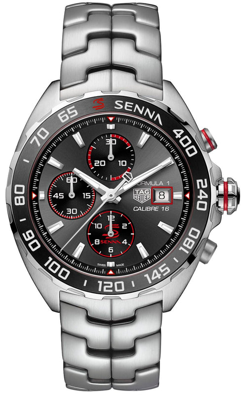 Tag Heuer Formula 1 Chronograph Senna Grey Dial Silver Steel Strap Watch for Men - CAZ201D.BA0633 Authentic Buy Shop Now