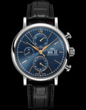 IWC Portofino Chronograph Blue Dial Black Leather Strap Watch for Men - IW391036 Authentic Buy Shop Now