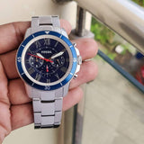 Fossil Grant Sport Chronograph Blue Dial Silver Steel Strap Watch for Men - FS5238 Authentic Buy Shop Now