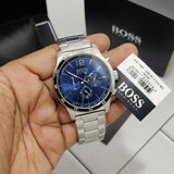 Hugo Boss Professional Chronograph Blue Dial Silver Steel Strap Watch for Men - 1513527 Authentic Buy Shop Now