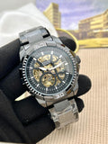 Fossil Bronson Automatic Skeleton Black Dial Black Steel Strap Watch for Men - ME3217 Authentic Buy Shop Now