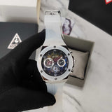 Guess Poseidon Chronograph Rainbow Dial White Silicone Strap Watch For Men - GW0425G4 Authentic Buy Shop Now