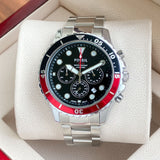 Fossil FB-03 Chronograph Black Dial Silver Steel Strap Watch for Men - FS5767 Authentic Buy Shop Now