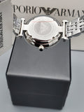 Emporio Armani Gianni T Bar Dark Blue Dial Silver Stainless Steel Watch For Women - AR11091 Authentic Buy Shop Now