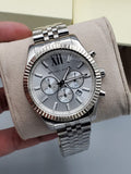 Michael Kors Lexington Silver Dial Silver Steel Strap Watch for Men - MK8405 Authentic Buy Shop Now