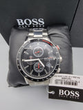 Hugo Boss Rafale Chronograph Black Dial Silver Steel Strap Watch for Men - 1513509 Authentic Buy Shop Now