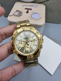 Fossil Garrett Chronograph Gold Dial Gold Steel Strap Watch for Men - FS5772 Authentic Buy Shop Now