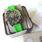 Fossil Bannon Chronograph Grey Dial Green Silicone Strap Watch for Men - BQ2501 Authentic Buy Shop Now