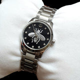 Gucci G Timeless Quartz Black Dial Silver Steel Strap Watch For Women - YA1264136 Authentic Buy Shop Now