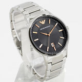 Emporio Armani Renato Quartz Black Dial Silver Steel Strap Watch For Men - AR11179 Authentic Buy Shop Now