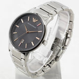 Emporio Armani Renato Quartz Black Dial Silver Steel Strap Watch For Men - AR11179 Authentic Buy Shop Now