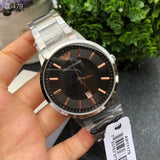 Emporio Armani Renato Quartz Black Dial Silver Steel Strap Watch For Men - AR11179 Authentic Buy Shop Now
