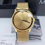 Movado Bold Gold Dial Gold Mesh Bracelet Watch For Men - 3600373 Authentic Buy Shop Now