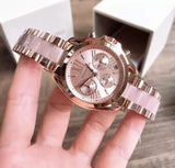 Michael Kors Bradshaw Rose Gold Dial Two Tone Steel Strap Watch for Women - MK6066 Authentic Buy Shop Now