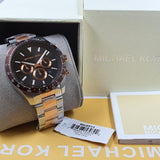 Michael Kors Layton Chronograph Black Dial Two Tone Steel Strap Watch For Men - MK8913 Authentic Buy Shop Now