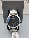 Emporio Armani Beta Chronograph Black Dial Steel Strap Watch For Men - AR1863 Authentic Buy Shop Now