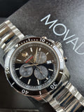 Movado Series 800 Chronograph Black Dial Silver Steel Strap Watch For Men - 2600142 Authentic Buy Shop Now