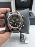 Hugo Boss Santiago Chronograph Grey Dial Brown Leather Strap Watch for Men - 1513861 Authentic Buy Shop Now