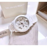 Michael Kors Runway White Ceramic Dial White Steel Strap Watch for Women - MK5161 Authentic Buy Shop Now