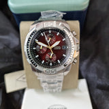 Fossil Bronson Chronograph Red Dial Silver Steel Strap Watch for Men - FS5878 Authentic Buy Shop Now
