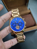 Michael Kors Bradshaw Quartz Blue Dial Rose Gold Steel Strap Watch For Women - MK5951 Authentic Buy Shop Now