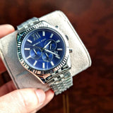 Michael Kors Lexington Chronograph Blue Dial Silver Steel Strap Watch for Men - MK8280 Authentic Buy Shop Now