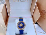 Versace Palazzo Empire Greca Quartz Blue Dial Blue Leather Strap Watch for Women - VEDV00219 Authentic Buy Shop Now