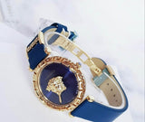 Versace Palazzo Empire Greca Quartz Blue Dial Blue Leather Strap Watch for Women - VEDV00219 Authentic Buy Shop Now
