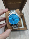 Michael Kors Runway Blue Dial Silver Steel Strap Watch for Women - MK3292 Authentic Buy Shop Now
