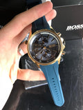 Hugo Boss Globetrotter Blue Dial Blue Silicone Strap Watch for Men - 1513822 Authentic Buy Shop Now