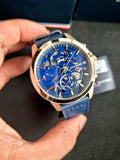 Tommy Hilfiger Henry Chronograph Quartz Blue Dial Blue Leather Strap Watch For Men - 1710475 Authentic Buy Shop Now