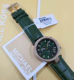 Michael Kors Parker Chronograph Green Dial Green Leather Strap Watch For Women - MK6985 Authentic Buy Shop Now