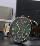 Guess Hendrix Green Dial Two Tone Steel Strap Watch For Men - GW0066G2 Authentic Buy Shop Now