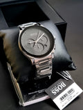 Hugo Boss Classic Grey Dial Grey Steel Strap Watch for Men - 1513364 Authentic Buy Shop Now