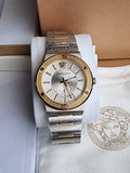 Versace Greca Silver Dial Two Tone Steel Strap Watch for Men - VEVI00320 Authentic Buy Shop Now