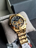 Guess Continental Black Dial Gold Steel Strap Watch for Men - GW0260G2 Authentic Buy Shop Now
