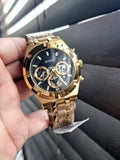 Guess Continental Black Dial Gold Steel Strap Watch for Men - GW0260G2 Authentic Buy Shop Now