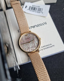 Emporio Armani Kappa Quartz Silver Dial Beige Leather Strap Watch For Women - AR11042 Authentic Buy Shop Now